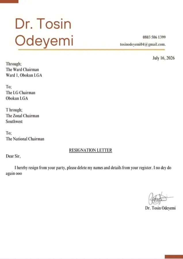 Resignation Letter