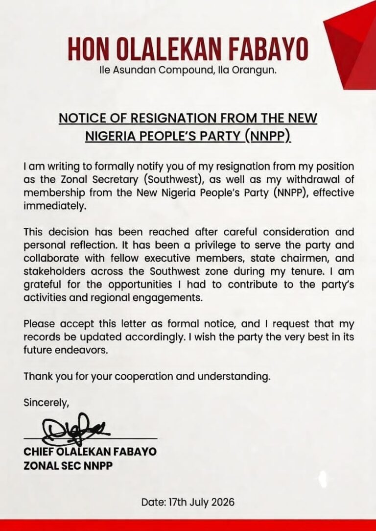 Resignation Letter